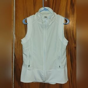 White Sleeveless Zip-Up Vest